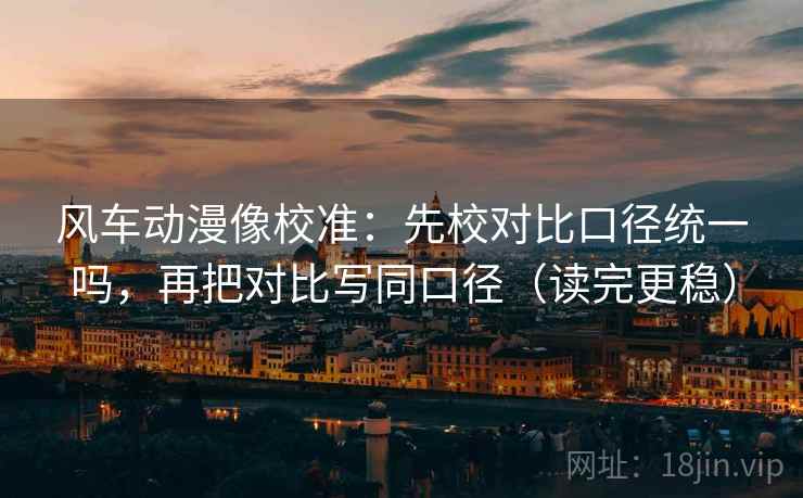 风车动漫像校准：先校对比口径统一吗，再把对比写同口径（读完更稳）  第2张