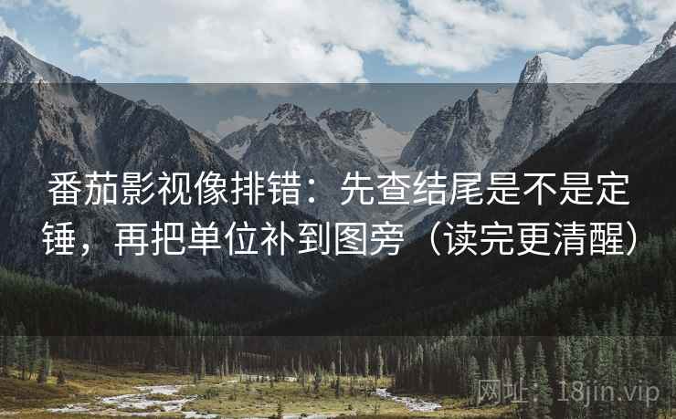 番茄影视像排错：先查结尾是不是定锤，再把单位补到图旁（读完更清醒）  第2张
